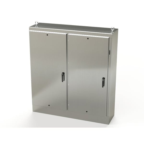 3 Point Latch with Coinproof/Padlock Handle Electrical Enclosures, 72 in H, 18 in D, 65-3/4 in W